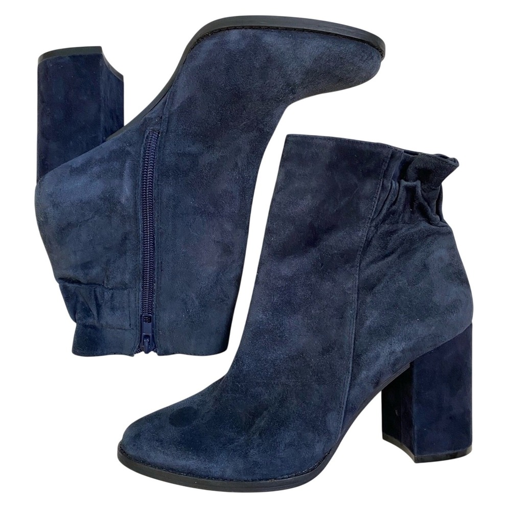 Arturo Chiang Rakel Block Heel‎ Zip Ankle Bootie Women's 9.5 Gathered Heel Boot